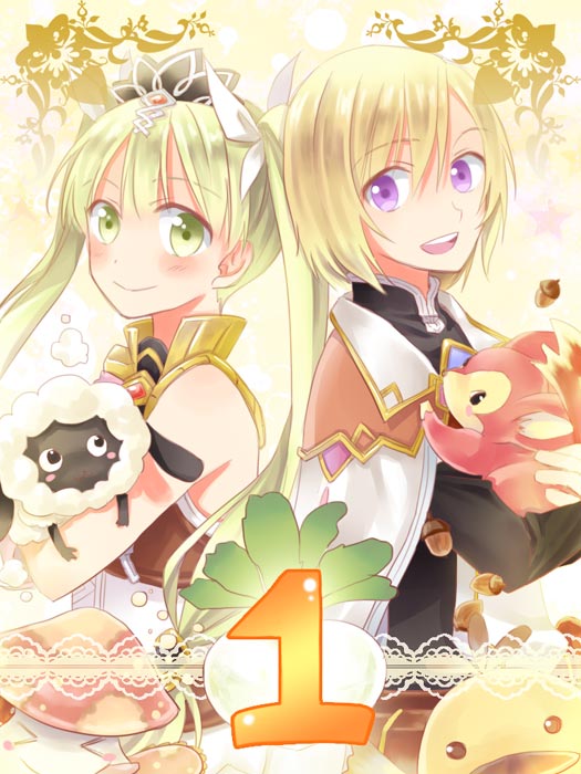 frey, lest, mokomoko, chirori, duck, and 1 more (rune factory and 1 more) drawn by yoshi_(taiko7)