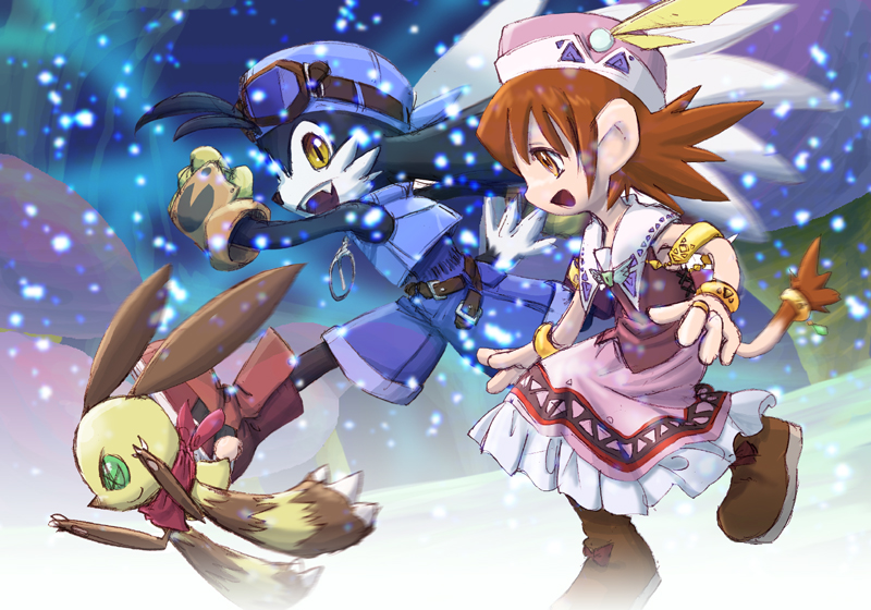 klonoa, lolo, and popka (kaze no klonoa) drawn by luciwoo