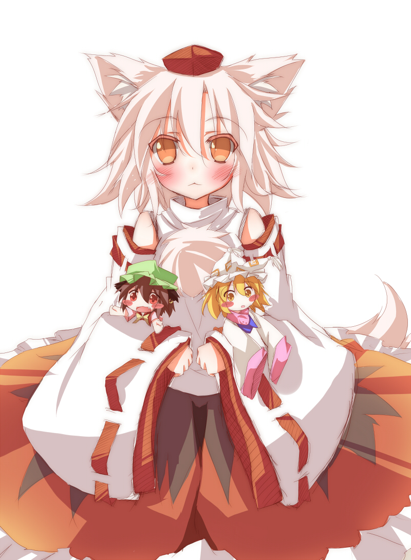 inubashiri momiji, yakumo ran, and chen (touhou) drawn by daidai_ookami