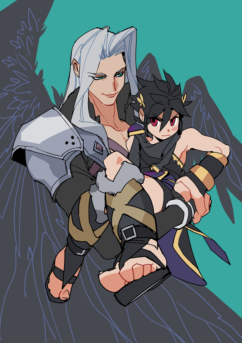 sephiroth and dark pit (final fantasy and 4 more) drawn by pydiyudie