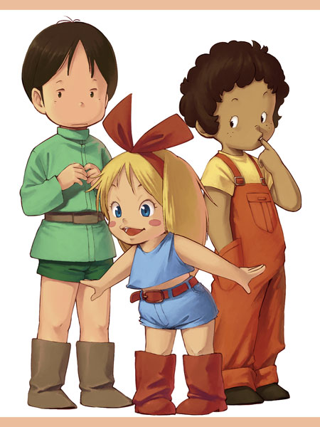 kikka kitamoto, katz howan, and letz cofan (gundam and 1 more) drawn by tamaki_g_(artist)