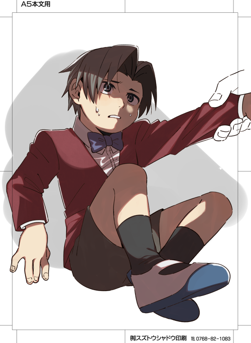 miles edgeworth (ace attorney) drawn by wahootarou