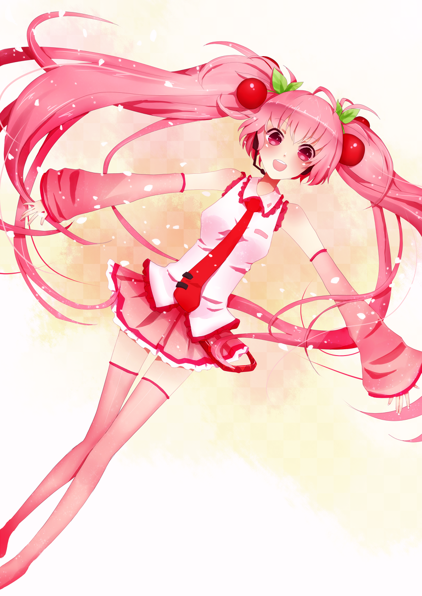 hatsune miku and sakura miku (vocaloid) drawn by kurone_roku