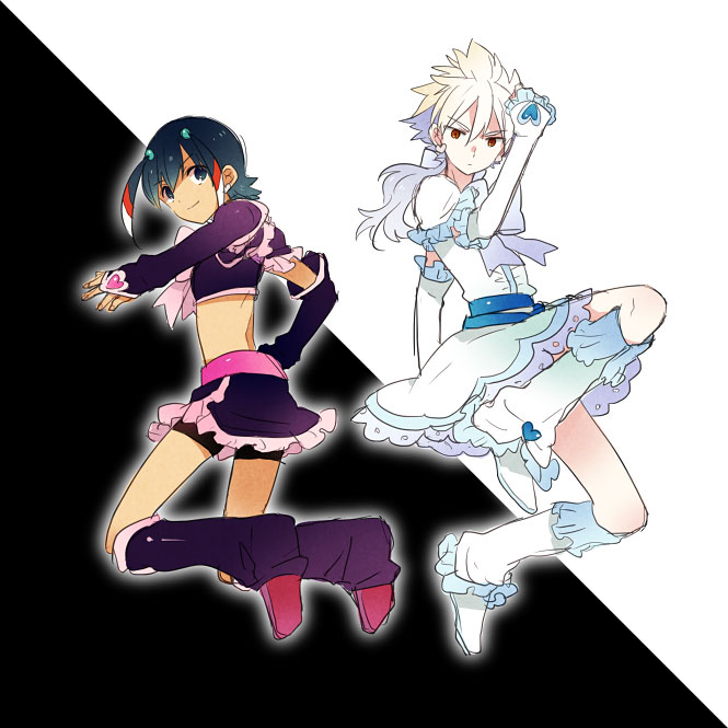 cure black, cure white, hakuryuu, and shuu (precure and 3 more) drawn by tayako