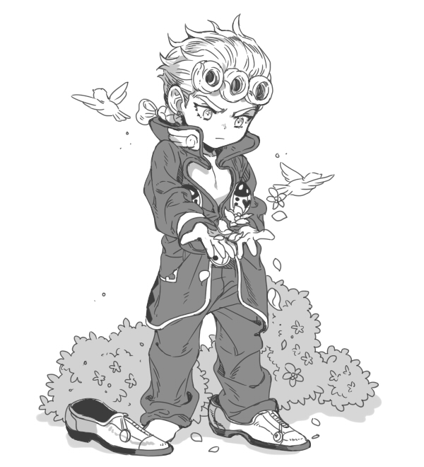 giorno giovanna (jojo no kimyou na bouken and 1 more) drawn by inzup