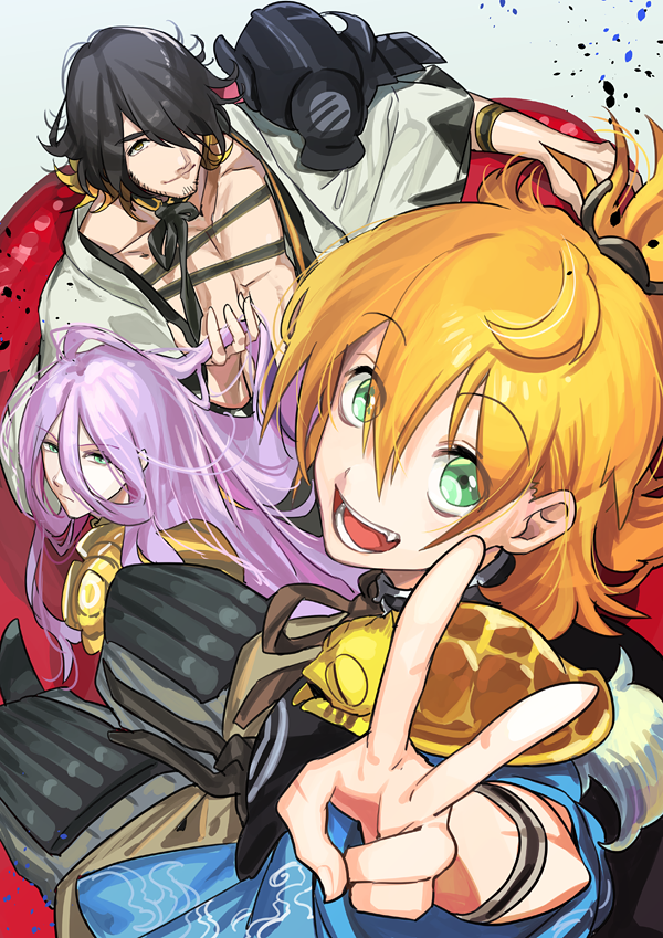 urashima kotetsu, nagasone kotetsu, hachisuka kotetsu, and kamekichi (touken ranbu) drawn by yanyo_(ogino_atsuki)