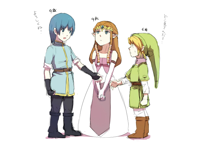 link, princess zelda, and marth (fire emblem and 4 more) drawn by o-yuki