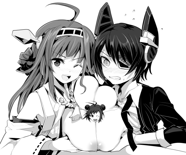kongou, tenryuu, and naka (kantai collection) drawn by nakasone_haiji