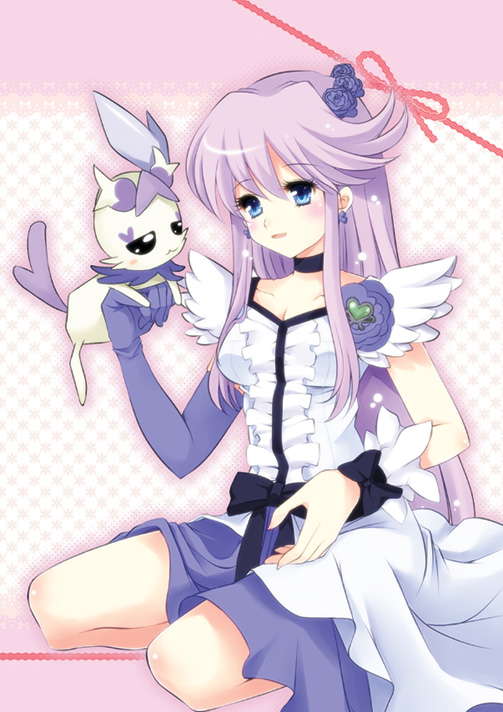 tsukikage yuri, cure moonlight, and cologne (precure and 1 more) drawn by yoshii_yumi