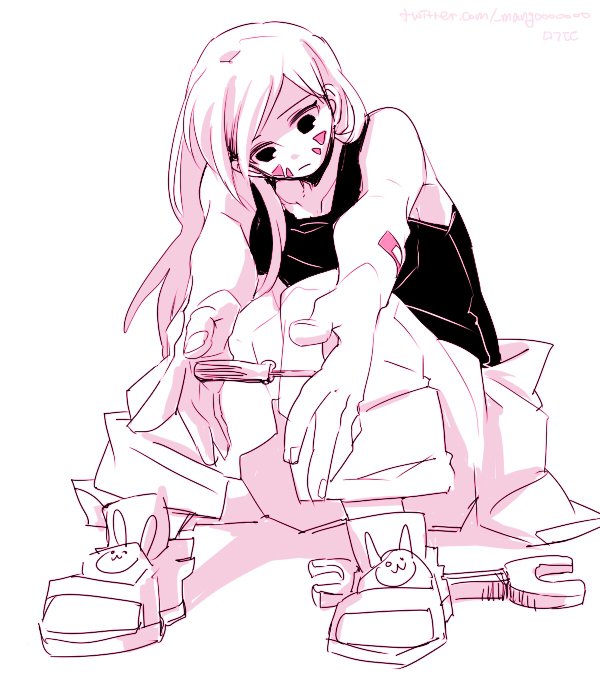 d.va (overwatch and 1 more) drawn by mangododo