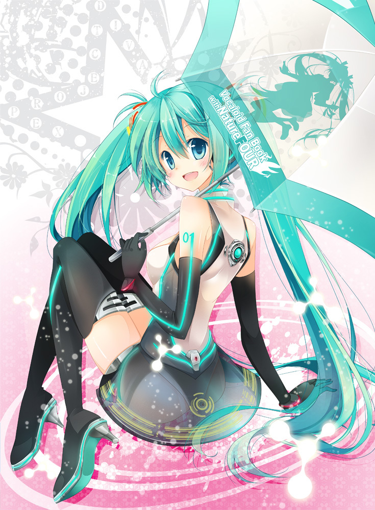 hatsune miku and racing miku (vocaloid and 2 more) drawn by mocha_(naturefour)