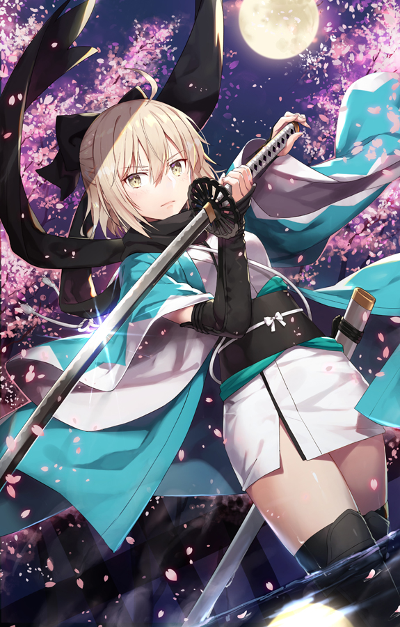 okita souji (fate and 2 more) drawn by gabiran