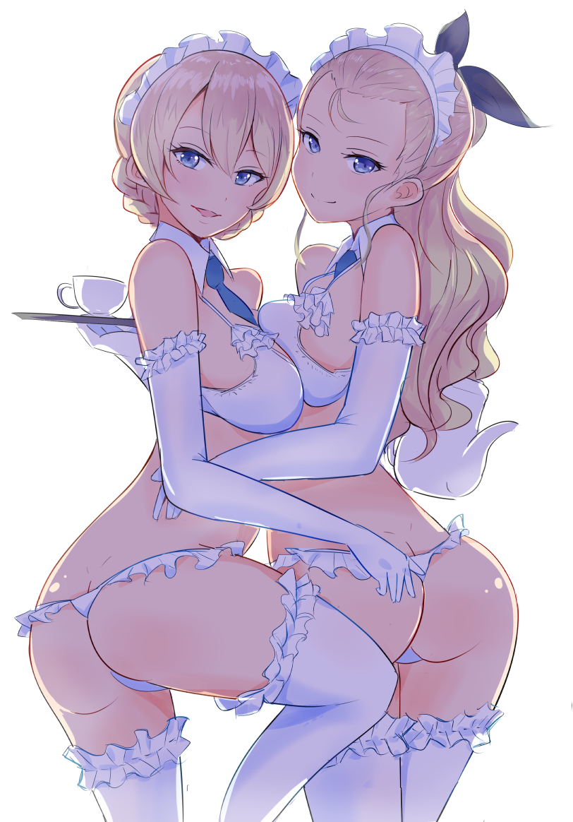 darjeeling and assam (girls und panzer) drawn by 14sai_bishoujo_(shoutarou)