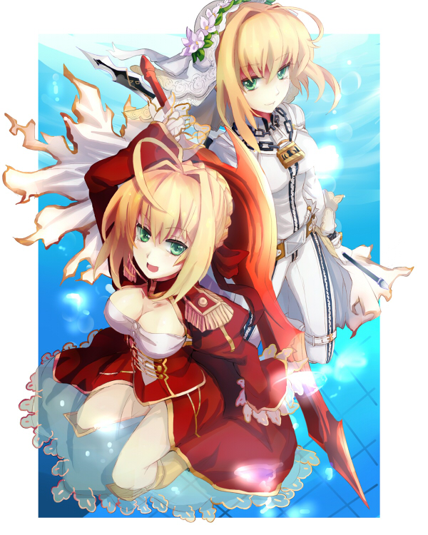 nero claudius (fate and 2 more) drawn by yude