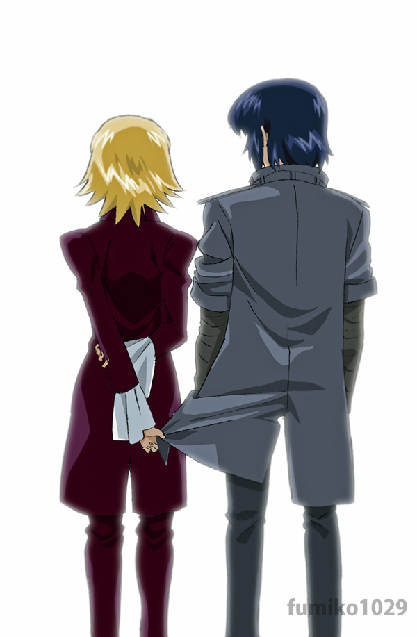 cagalli yula athha and athrun zala (gundam and 2 more) drawn by fumiko_(mesushi)