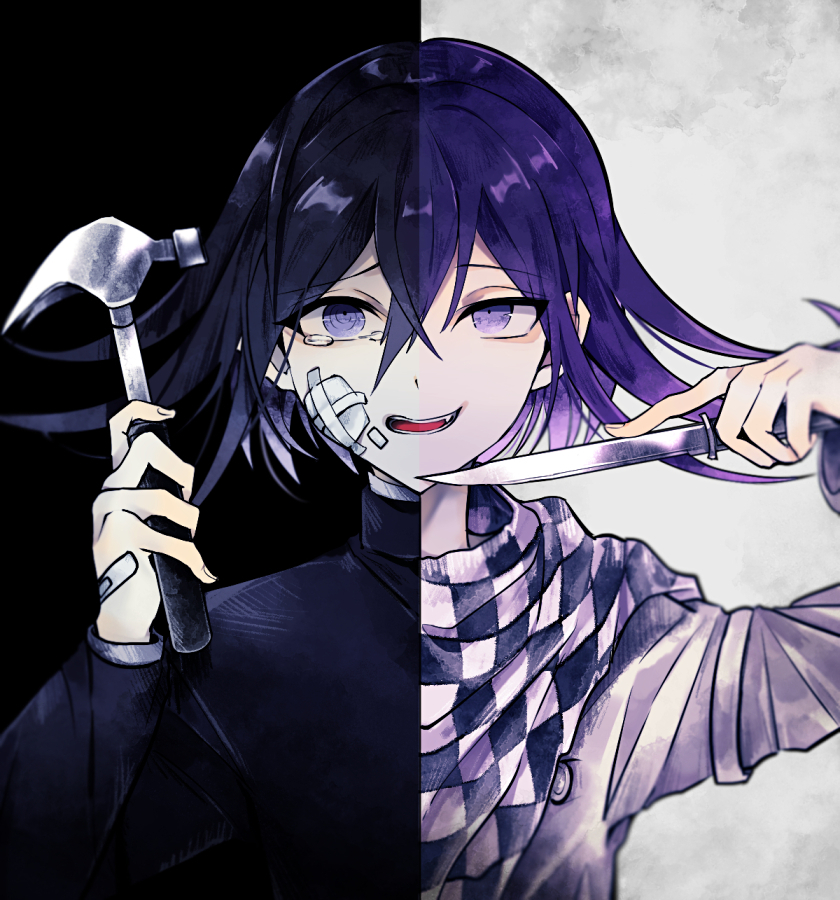 oma kokichi (danganronpa and 1 more) drawn by pon_v3