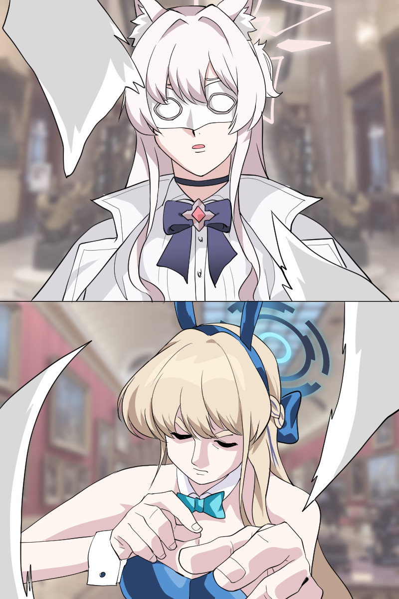 toki and akira (blue archive and 2 more) drawn by park_bandi