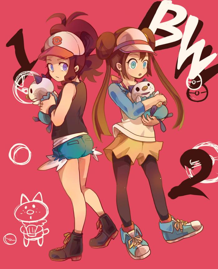 rosa, hilda, and oshawott (pokemon and 2 more) drawn by draw-drew-drawn
