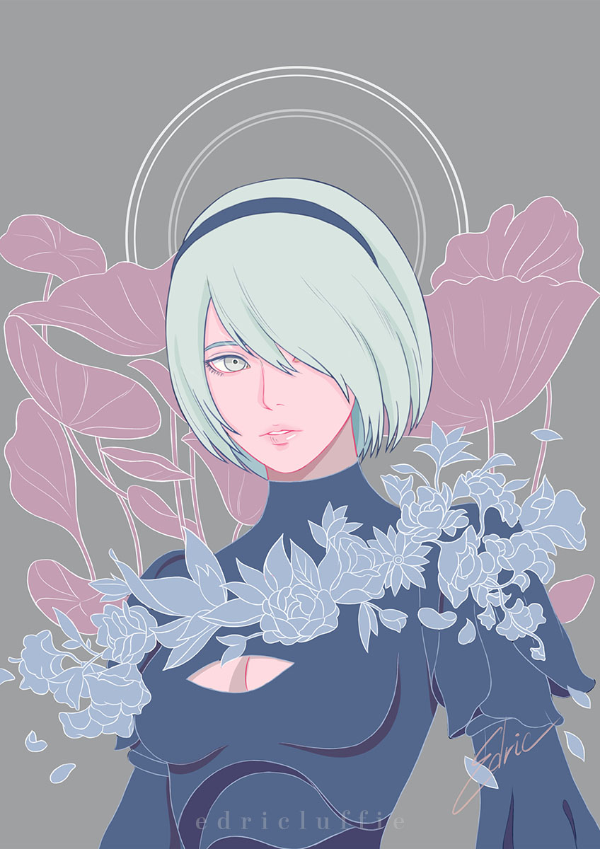 2b (nier and 1 more) drawn by luffie