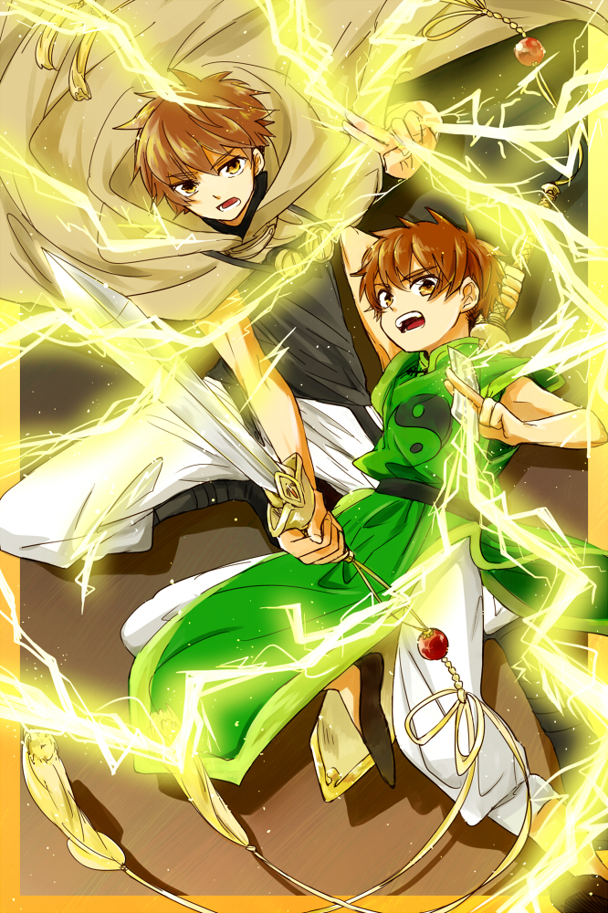 li syaoran and xiaolang (cardcaptor sakura and 1 more) drawn by akizuki_buranko