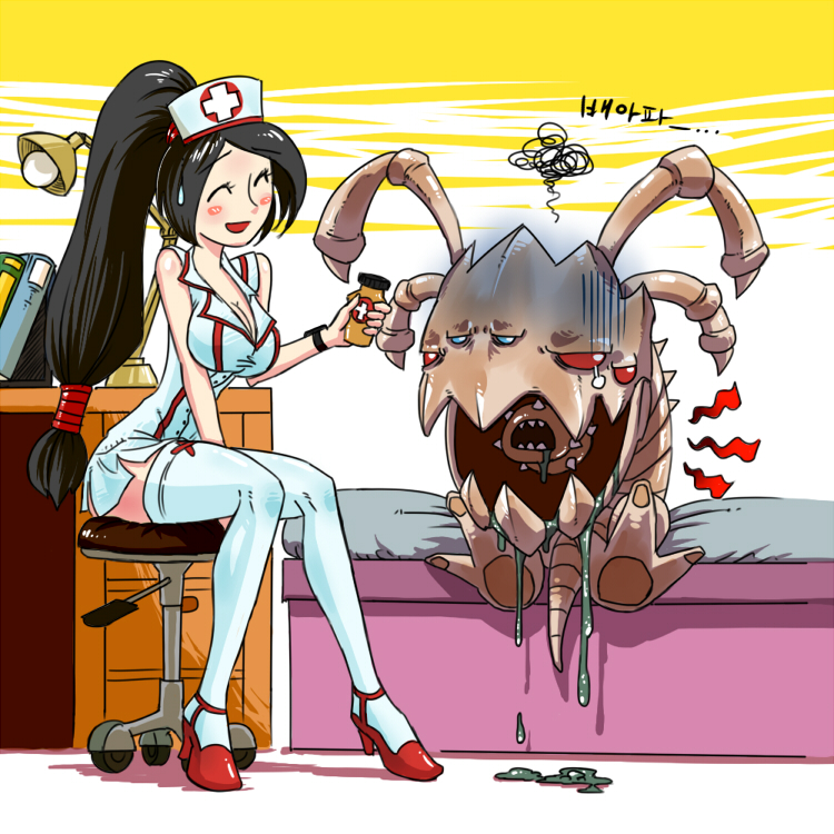 akali and kog'maw (league of legends) drawn by ranger_squirrel