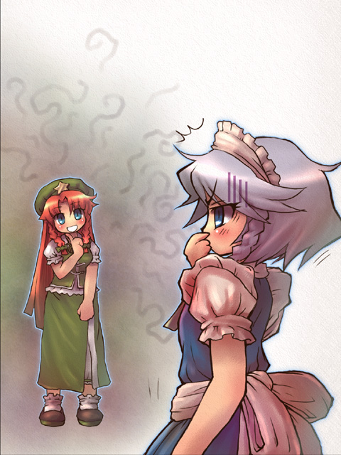 izayoi sakuya and hong meiling (touhou) drawn by sankuma