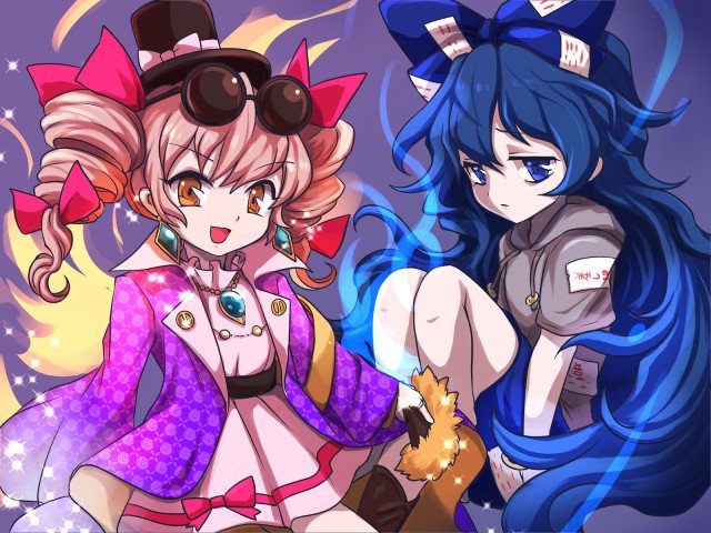 yorigami shion and yorigami jo'on (touhou) drawn by togeshiro_azami