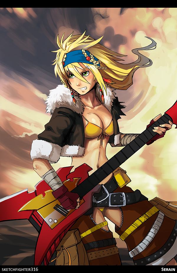 rikku (final fantasy and 3 more) drawn by serain and sketchfighter316