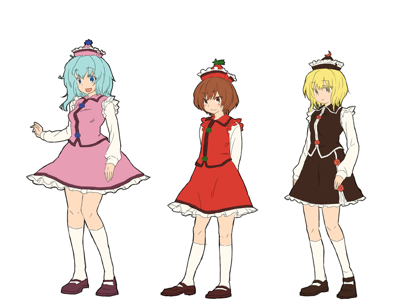 lunasa prismriver, merlin prismriver, and lyrica prismriver (touhou) drawn by matsutani