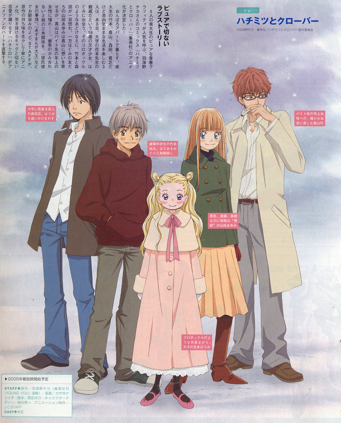 Hanamoto Hagumi Yamada Ayumi Morita Shinobu Mayama Takumi And Takemoto Yuuta Honey And Clover Danbooru Hanamoto Hagumi Yamada Ayumi Morita Shinobu Mayama Takumi And Takemoto Yuuta Honey And Clover Danbooru