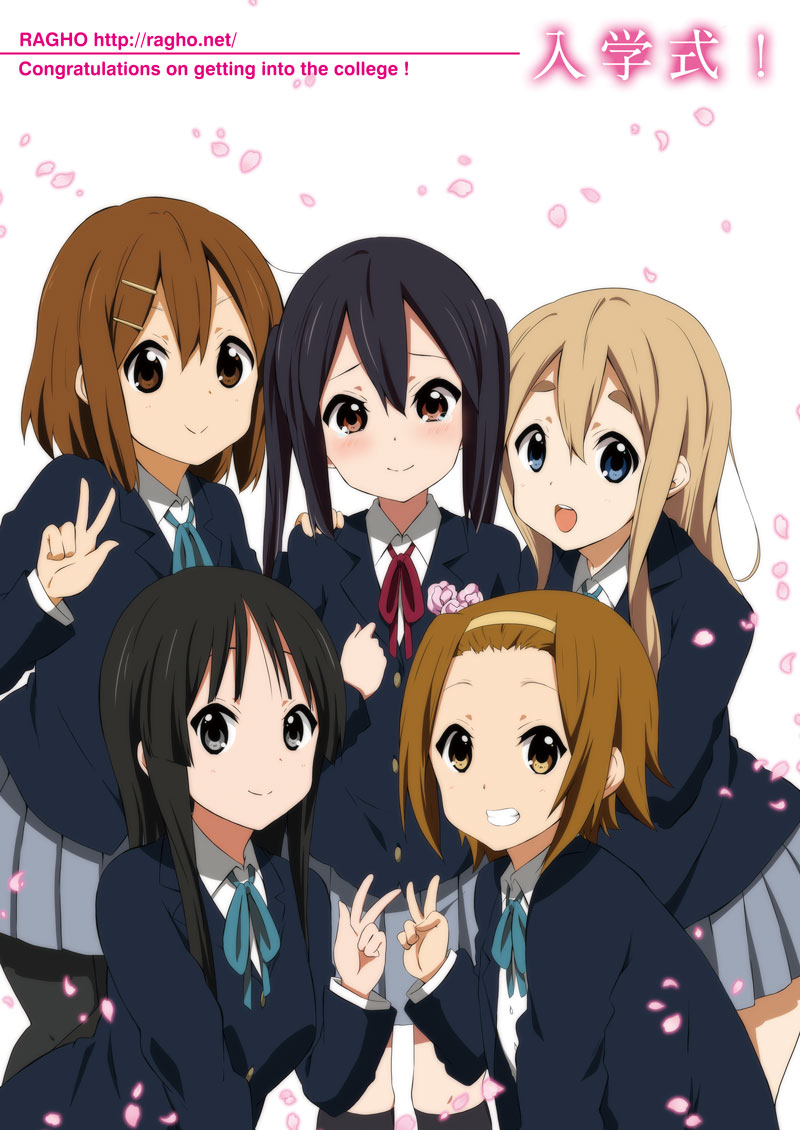 akiyama mio, nakano azusa, hirasawa yui, tainaka ritsu, and kotobuki tsumugi (k-on!) drawn by ragho_no_erika