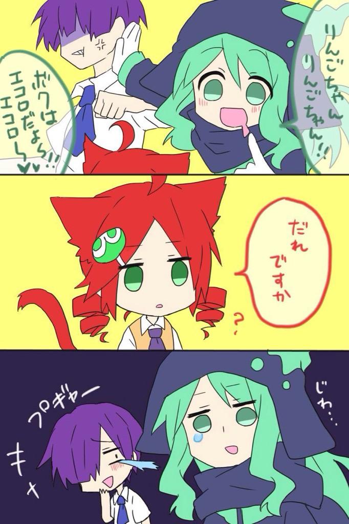 puyo, andou ringo, ecolo, sasaki maguro, and unusual ecolo (puyopuyo and 1 more) drawn by matsu_(sekaowaoneok)