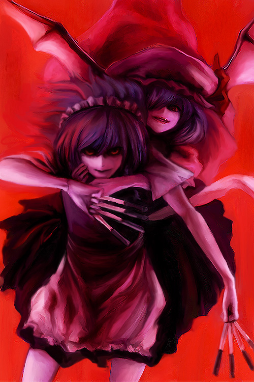 remilia scarlet and izayoi sakuya (touhou) drawn by oisin