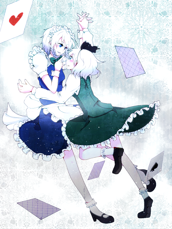 izayoi sakuya and konpaku youmu (touhou) drawn by nagihara_rion