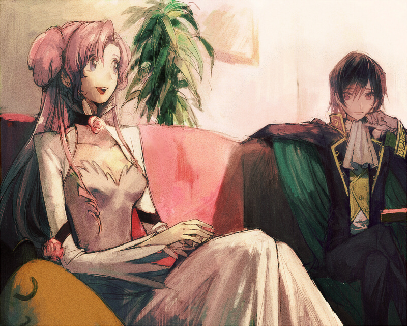 lelouch vi britannia, euphemia li britannia, and cheese-kun (code geass and 1 more) drawn by aoki_(fumomo)