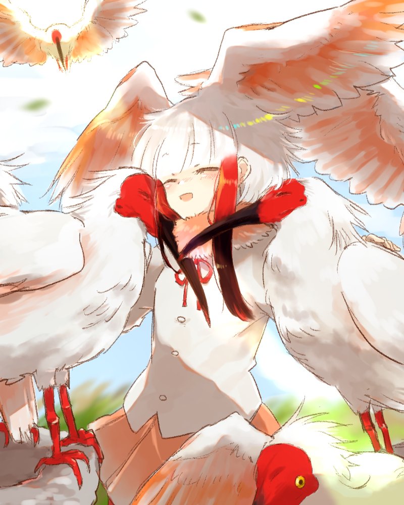 japanese crested ibis (kemono friends) drawn by moeki_(moeki0329)