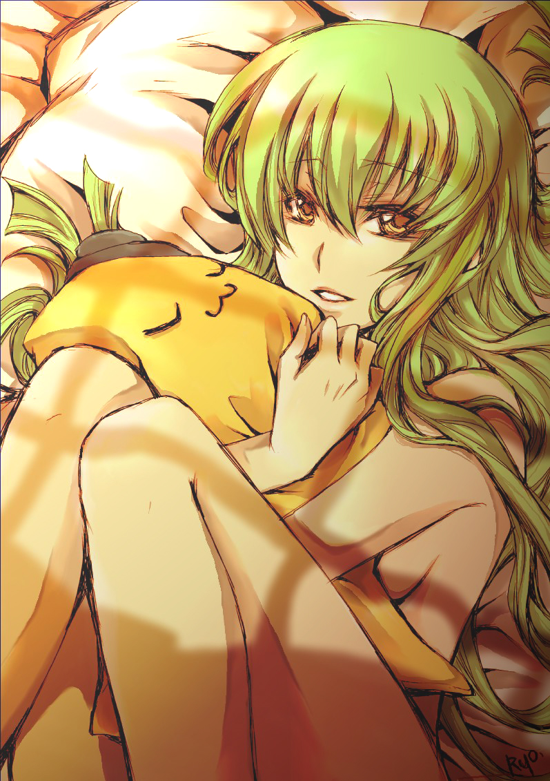c.c. and cheese-kun (code geass and 1 more) drawn by ryou_no_(orancyan)