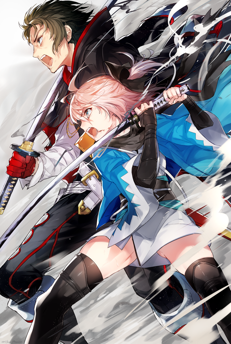 okita souji and hijikata toshizou (fate and 2 more) drawn by mika_pikazo
