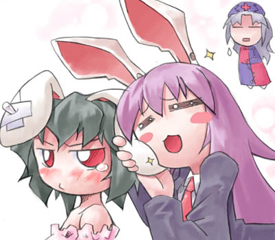 reisen udongein inaba, inaba tewi, and yagokoro eirin (touhou) drawn by nyagakiya