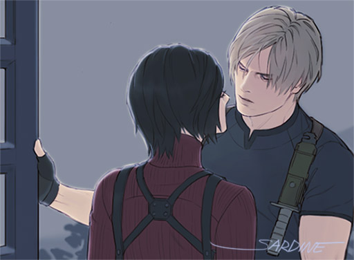 leon s. kennedy and ada wong (resident evil and 1 more) drawn by sardine_(kjr0313)
