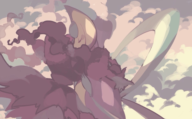 darkrai and cresselia (pokemon) drawn by maru_(umc_a)