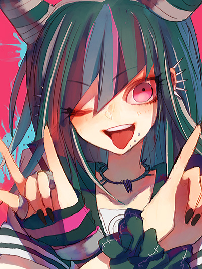 mioda ibuki (danganronpa and 1 more) drawn by momiji_kinoko