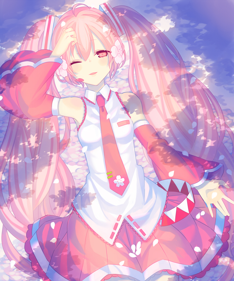 hatsune miku and sakura miku (vocaloid) drawn by miri_(cherryjelly)