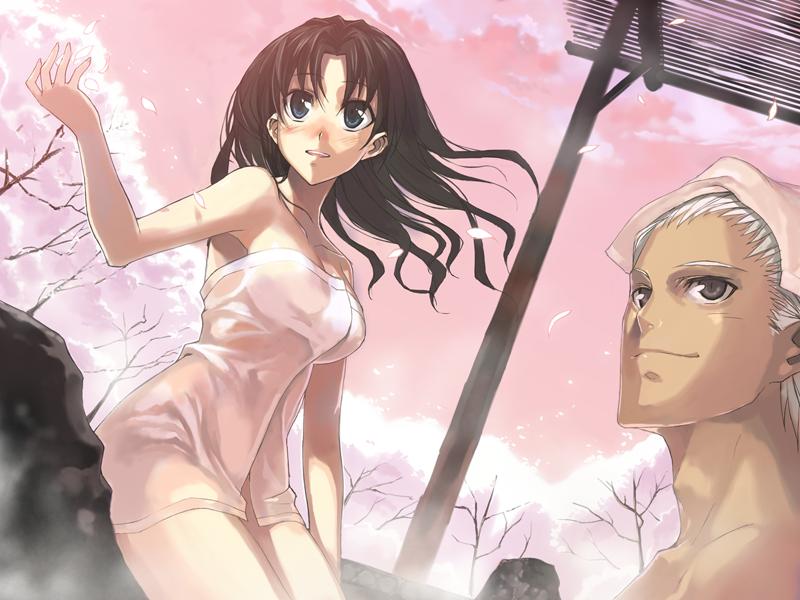 tohsaka rin and archer (fate and 1 more) drawn by morii_shizuki