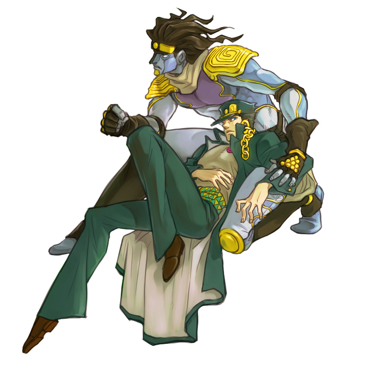 kujo jotaro and star platinum (jojo no kimyou na bouken and 1 more) drawn by raizou