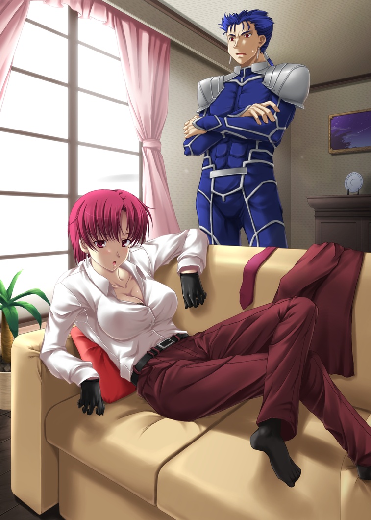 cu chulainn and bazett fraga mcremitz (fate and 2 more) drawn by miyai_sen