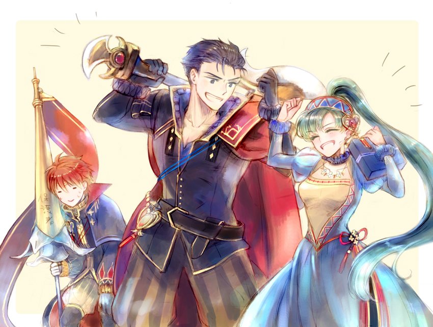 lyn, eliwood, and hector (fire emblem and 2 more) drawn by kuzumosu