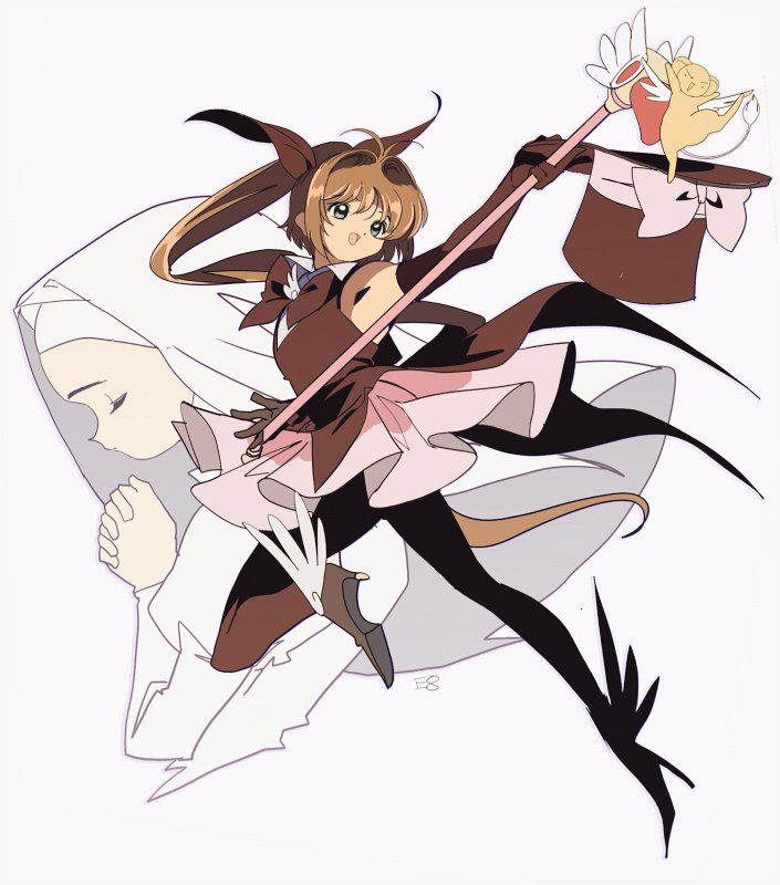 kinomoto sakura, kero, daidouji tomoyo, saint tail, and mimori seira (cardcaptor sakura and 1 more) drawn by edoya_inuhachi