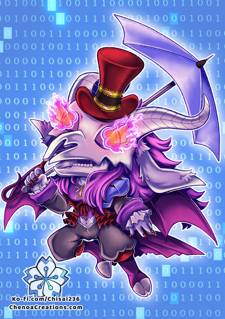 mephismon x-antibody (digimon) drawn by chenoacreations
