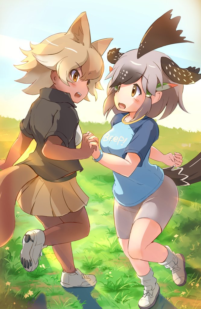 coyote and greater roadrunner (kemono friends) drawn by koutsuu_(koutuukanseikan)